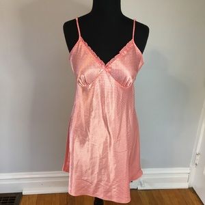 NWOT Adonna Pink Polka Dot Chemise, M